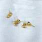 Raw Tourmaline Gemstone Earrings, Pink Tourmaline Jewelry, Tiny Gold Plated Studs - Charms And Spells
