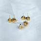 Rough Garnet Gold Electroplated Stud Earrings, Birthstone Jewelry, Rough Stone Jewelry - Charms And Spells