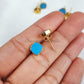 Raw Turquoise Crystal Studs, Healing Gemstone Earrings, Jewelry Gift for Friends, Bridesmaid Gift for Wedding Day - Charms And Spells