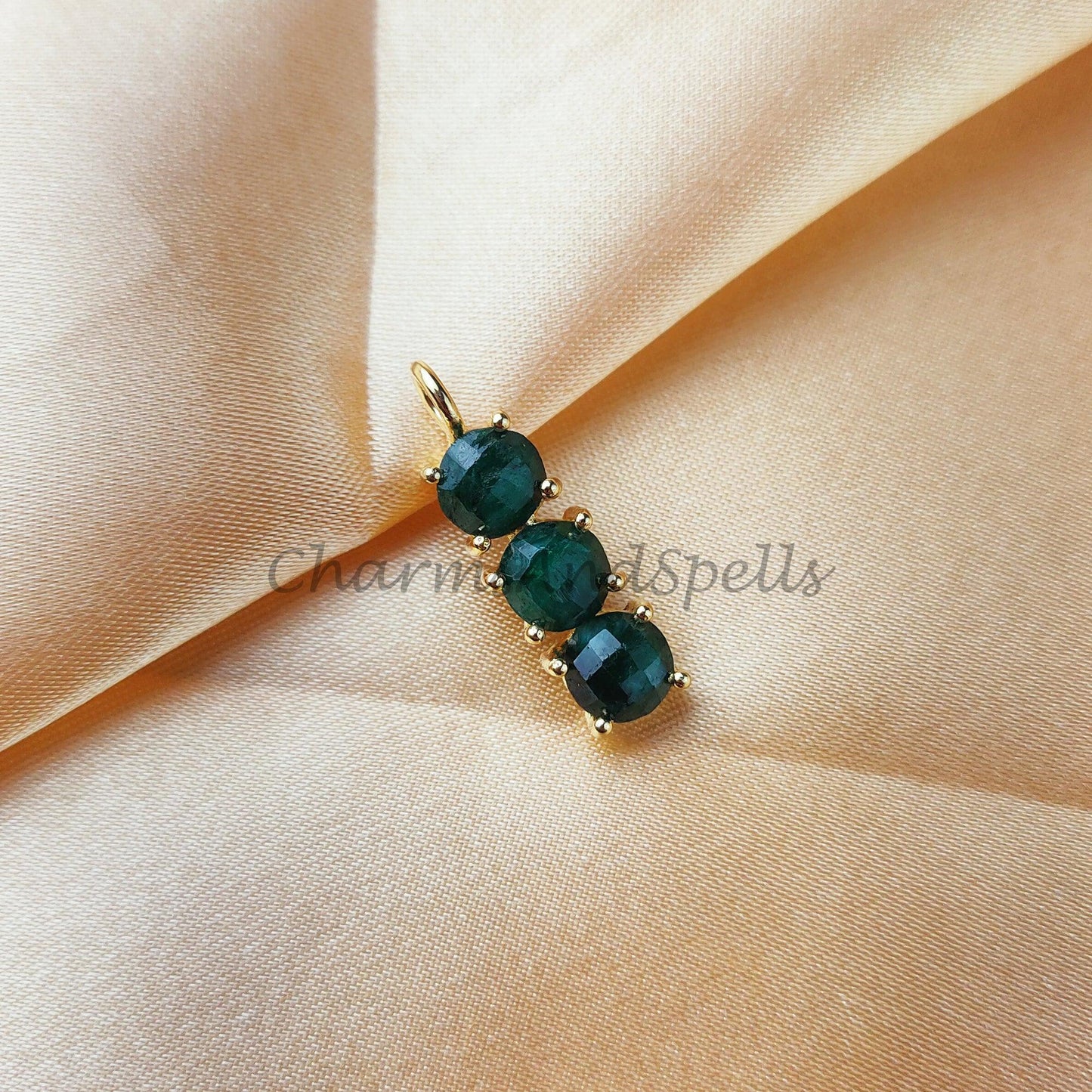 Emerald Necklace, Gold Emerald Necklace, May Birthstone, Gift for Her, Dainty Necklace, Teardrop Emerald, Layering Necklace - Charms And Spells