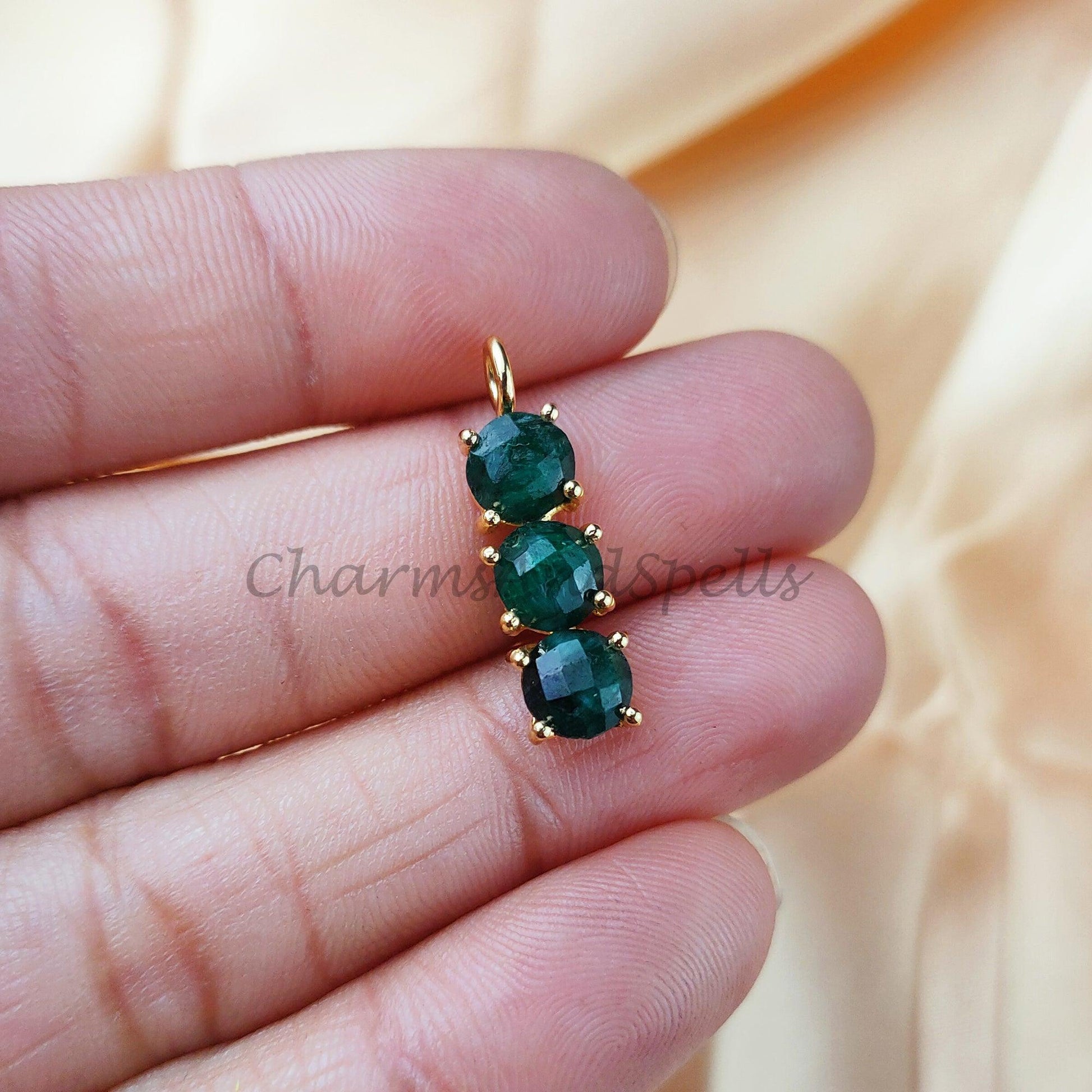 Emerald Necklace, Gold Emerald Necklace, May Birthstone, Gift for Her, Dainty Necklace, Teardrop Emerald, Layering Necklace - Charms And Spells