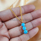 Turquoise Necklace, Gold Plated, December Birthstone, Turquoise Pendant, Turquoise Jewelry, Simple Gemstone Necklace - Charms And Spells