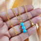 Turquoise Necklace, Gold Plated, December Birthstone, Turquoise Pendant, Turquoise Jewelry, Simple Gemstone Necklace - Charms And Spells