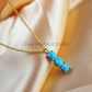 Turquoise Necklace, Gold Plated, December Birthstone, Turquoise Pendant, Turquoise Jewelry, Simple Gemstone Necklace - Charms And Spells