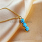 Turquoise Necklace, Gold Plated, December Birthstone, Turquoise Pendant, Turquoise Jewelry, Simple Gemstone Necklace - Charms And Spells