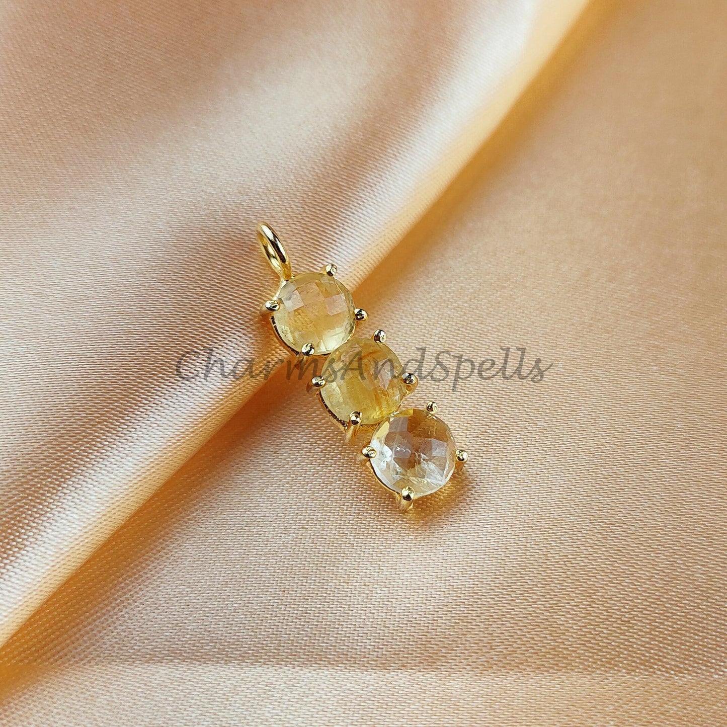 Natural Citrine Pendant, Citrine Necklace, November Birthstone Necklace, Bar Necklace, Solar Plexus Chakra - Charms And Spells