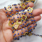 1 Feet Chain, Natural Lapis Lazuli Faceted Rondelle Hydro Chains, Gold Plated Rosary Chain With Charms, Lapis Chain, Rosary Chain, Jewelry Making - Charms And Spells