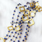 1 Feet Chain, Natural Lapis Lazuli Faceted Rondelle Hydro Chains, Gold Plated Rosary Chain With Charms, Lapis Chain, Rosary Chain, Jewelry Making - Charms And Spells