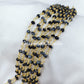 1 Feet Chain, Genuine Snow Flack Obsidian Rosary Chain, 14K Gold Plated Wire Wrap Chain, Rondelle Rosary, Rosary Chain For Making Jewelry - Charms And Spells