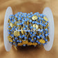 1 Feet Chain, Chalcedony Hydro Chains, Gold Plated Rosary Chain, Blue Gemstone Beaded Chain, Rondelle Beads Chain, DIY Rosary Chain, Jewelry Making - Charms And Spells