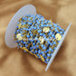 1 Feet Chain, Chalcedony Hydro Chains, Gold Plated Rosary Chain, Blue Gemstone Beaded Chain, Rondelle Beads Chain, DIY Rosary Chain, Jewelry Making - Charms And Spells