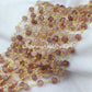 1 Feet Chain, Natural Strawberry Quartz Bead Chain, Wire Wrapped Quartz Beaded Chain, Semi Precious Gemstone, Quartz Chain, DIY Chain For Necklace - Charms And Spells