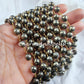 1 Feet Chain, Pyrite Rosary Chain, Religious Chain for Fashion Jewelry, 7.5-8mm Faceted Pyrite Rosary Chain, Gold Plated Rosary Chain - Charms And Spells
