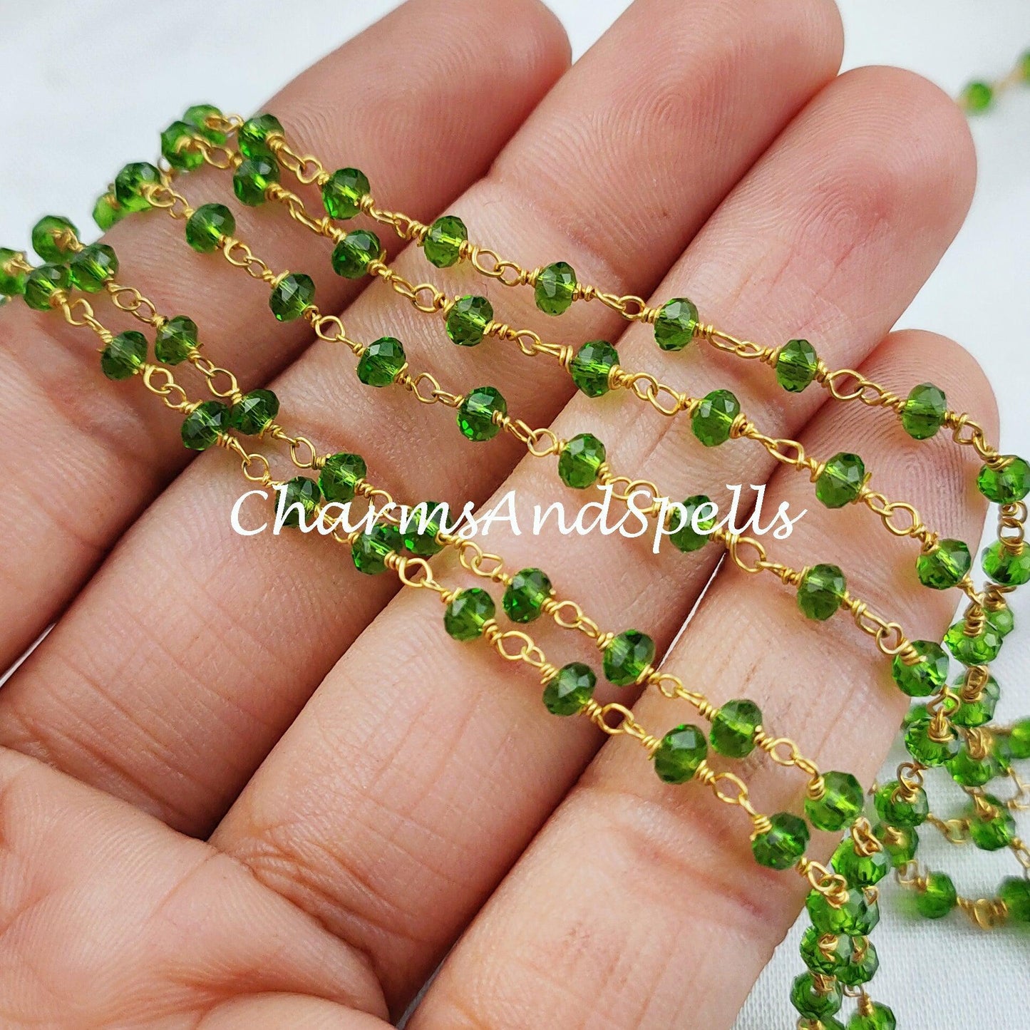 1 Feet Chain, 50%OFF Peridot Rosary Chain, Rondelle Beads Chain, Necklace Chain, Gold Plated Chain, Jewelry Making Chain, 3.5-4mm Bead Size - Charms And Spells