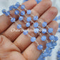 1 Feet Chain, Finished Blue Chalcedony Beaded Chain, Wire Wrapped Beaded Chain, Rosary Bead Chain, Blue Chain , DIY Jewelry Making Chain - Charms And Spells
