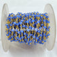 1 Feet Chain, Faceted Blue Chalcedony Rosary Chain, Rondelle Beads Chain, Gold Plated Chain, Jewelry Making, 3.5-4mm Bead Size Chain - Charms And Spells