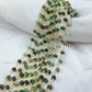 1 Feet Chain, Natural Emerald Beaded Rosary Chain, Gold Plated Wire Wrapped, Genuine Emerald Beads, 1,2,5,10,25,50 Feet Roll - Charms And Spells