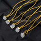 Raw Rainbow Moonstone Necklace, Crystal Jewellery, Electroplated Jewelry, June Birthstone, Gift Idea, Gift for Girlfriend - Charms And Spells