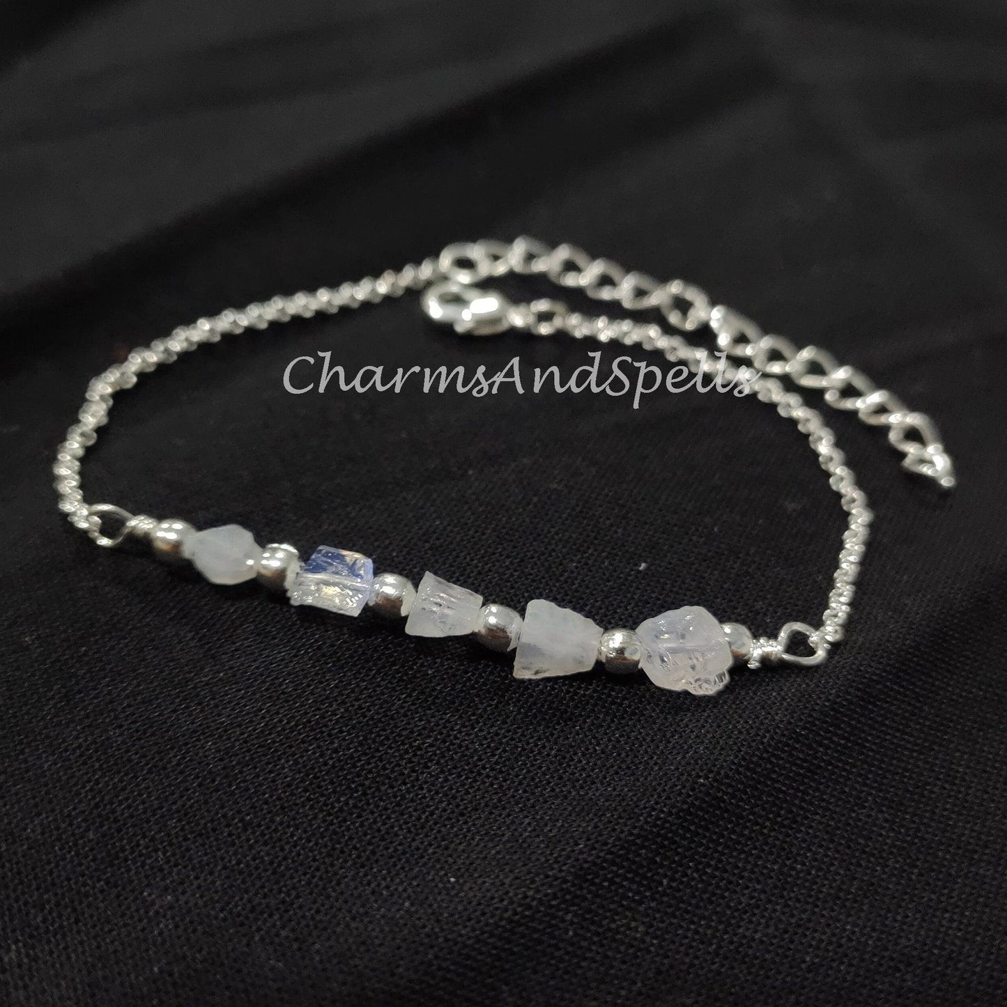 Raw Moonstone bracelet, Women bracelet, Birthstone gift, Raw moonstone bracelet, healing crystals bracelet, bracelet for women - Charms And Spells