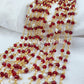 1 Feet Chain, 50% OFF Garnet Beaded Thick Rosary Chain, Pearl Beaded Gold Plated Chain, Pearl Jewelry Findings, 3-3.5 Rosary Chain Rolls - Charms And Spells