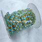1 Feet Chain, Blue Chalcedony Rosary Chain, Rondelle Beads Chain, Gold Plated Rosary, DIY Jewelry Making Supply, Bead Size 3-3.5mm, Body Chain - Charms And Spells