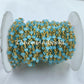 1 Feet Chain, Blue Chalcedony Rosary Chain, Rondelle Beads Chain, Gold Plated Rosary, DIY Jewelry Making Supply, Bead Size 3-3.5mm, Body Chain - Charms And Spells