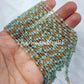 1 Feet Chain, Blue Chalcedony Rosary Chain, Rondelle Beads Chain, Gold Plated Rosary, DIY Jewelry Making Supply, Bead Size 3-3.5mm, Body Chain - Charms And Spells