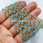 1 Feet Chain, Blue Chalcedony Rosary Chain, Rondelle Beads Chain, Gold Plated Rosary, DIY Jewelry Making Supply, Bead Size 3-3.5mm, Body Chain - Charms And Spells