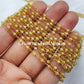 1 Feet Chain, Lemon Topaz Rosary Chain, Rondelle Beads Chain, Gold Plated Rosary, DIY Making Supply, Bead Size 2.5-3mm, Bally Chain - Charms And Spells