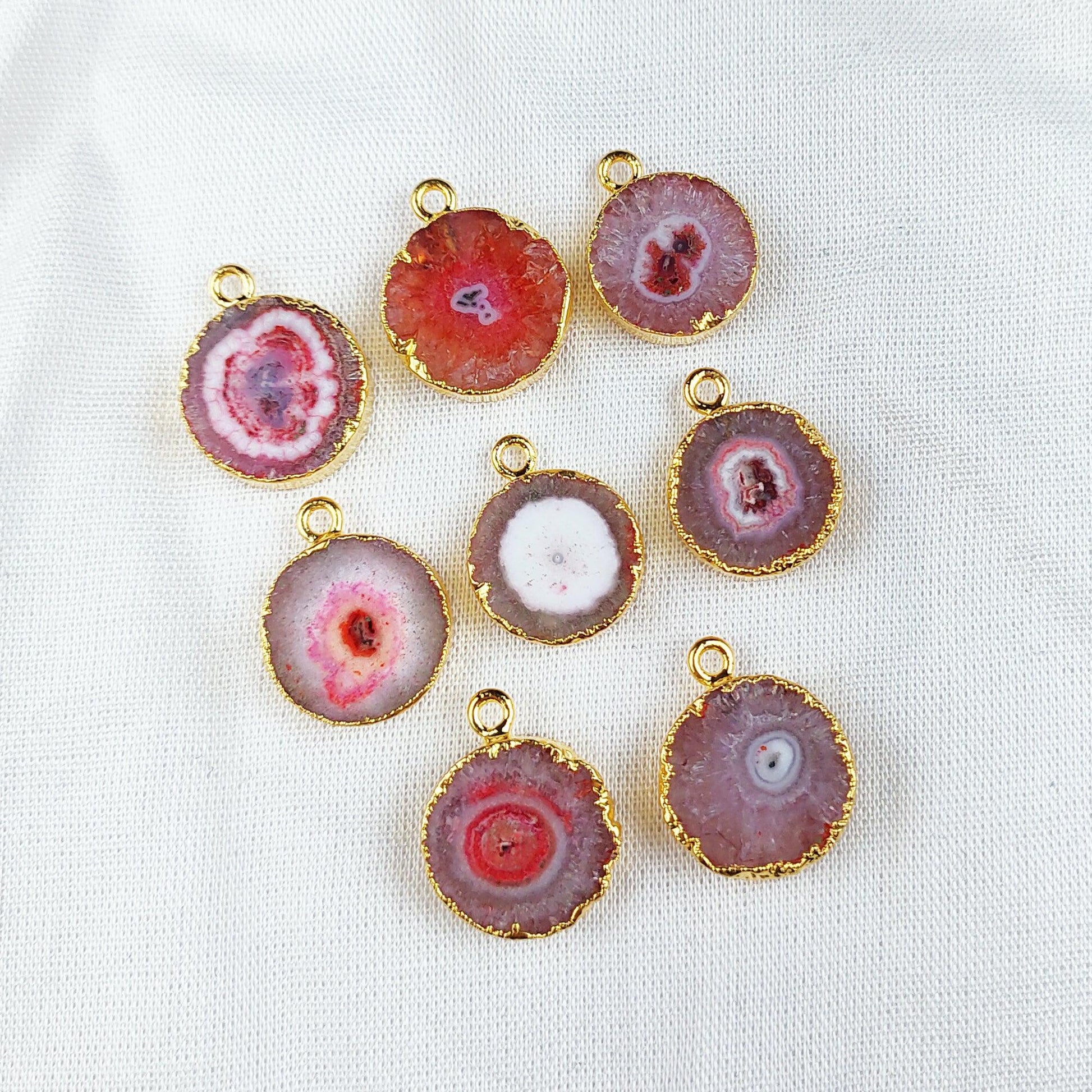 Solar Quartz Pendant Connector, Gold Electroplated Pendant, Single Bail, Boho Connector, DIY Pendant/Earring Connector - Charms And Spells