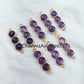 Faceted Amethyst Bar Shape Connector, 14K Gold Plated Connector & Charms, 2.5cm Faceted Charms Connector, Sold By Piece - Charms And Spells