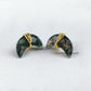 Natural Moss Agate Stud Earrings, Moon Shape Crystal Earrings, Healing Crystal Studs, Women Earrings, Gemstone Earrings - Charms And Spells