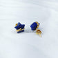 Natural Lapis Lazuli Star Earrings, Lapis Stud Earrings, Moon Earrings Stud, Lapis Lazuli Earrings, Gold Plated Earrings - Charms And Spells