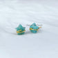 Natural Star Shape Amazonite Studs, Earrings, Amazonite Jewelry, Star Stone Jewelry, Gemstone Earrings, Green Earrings - Charms And Spells