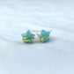 Natural Star Shape Amazonite Studs, Earrings, Amazonite Jewelry, Star Stone Jewelry, Gemstone Earrings, Green Earrings - Charms And Spells