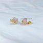 Natural Rose Quartz Star Earrings, Pink Jewelry, Tiny Gold Plated Studs, Wire Wrap Studs, Gift For Her, Dainty Earrings - Charms And Spells