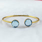 Blue topaz bangle, gold plated handmade bangle, dainty bangle, statement bangle, Topaz jewelry, gift For women - Charms And Spells