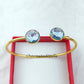Blue topaz bangle, gold plated handmade bangle, dainty bangle, statement bangle, Topaz jewelry, gift For women - Charms And Spells