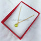 Peridot Necklace, 18K Gold Plated Jewelry, Wife Gift, Personalized Round Necklace, August Birthstone Necklace, Bridesmaid Jewelry - Charms And Spells