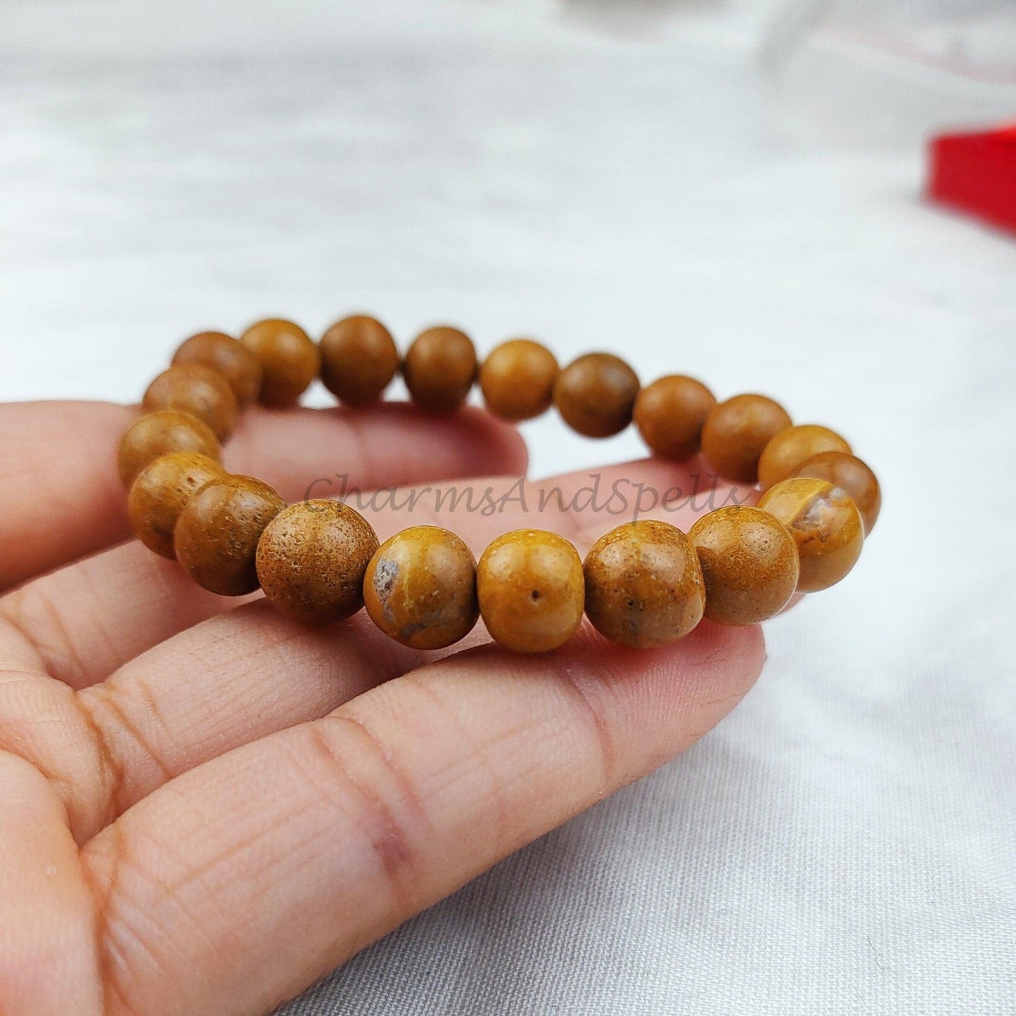 Natural Yellow Jasper Round Beads Bracelet, Healing Gemstone Bracelet, Gift For Man, Dainty Bracelet, Ethnic Bracelet, Yellow Bracelet - Charms And Spells