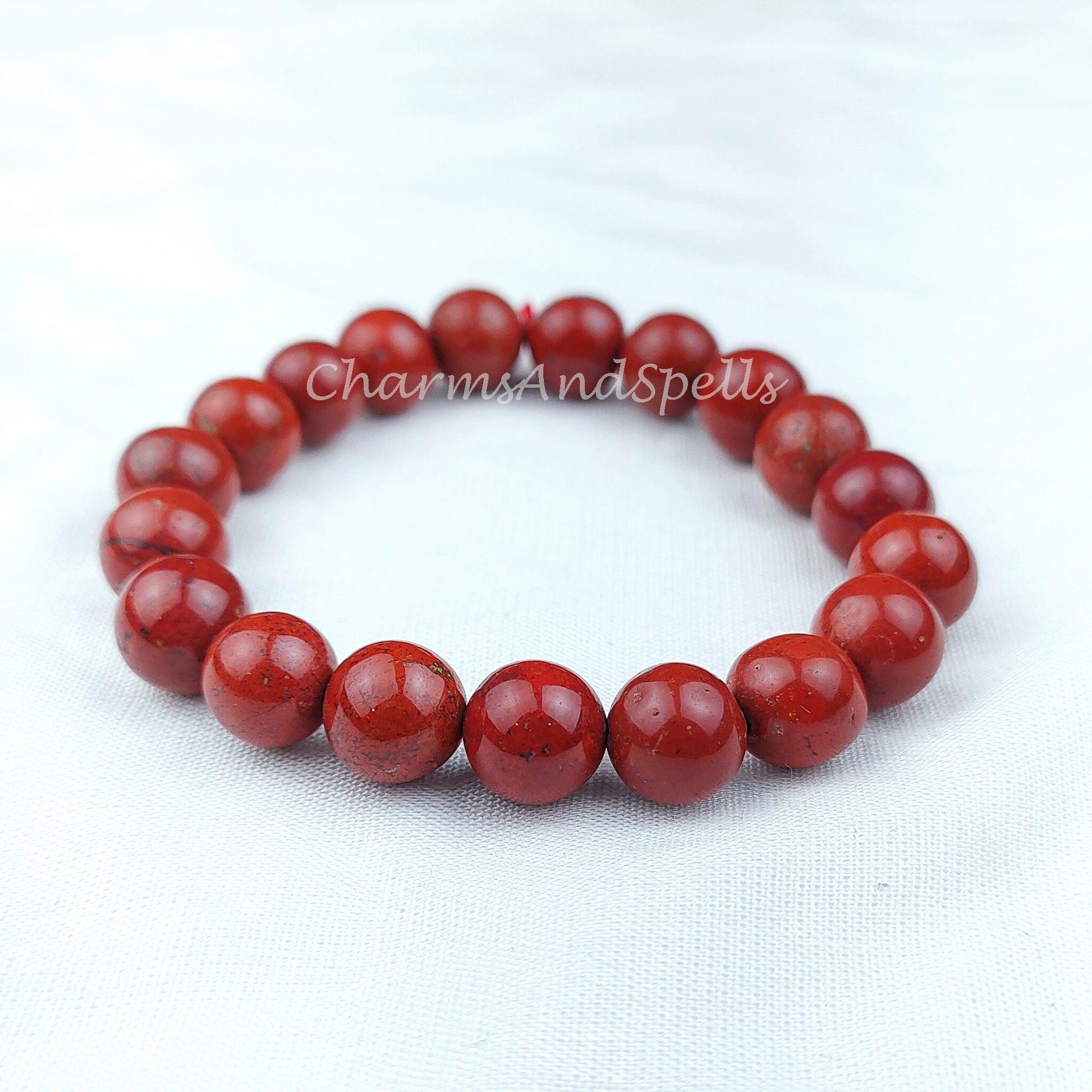 Natural Red Agate Round Beaded Bracelet, Women Bracelet, Men Handmade Stretch Bracelet, Healing Bracelet, Gift Jewelry, Agate Bracelet - Charms And Spells