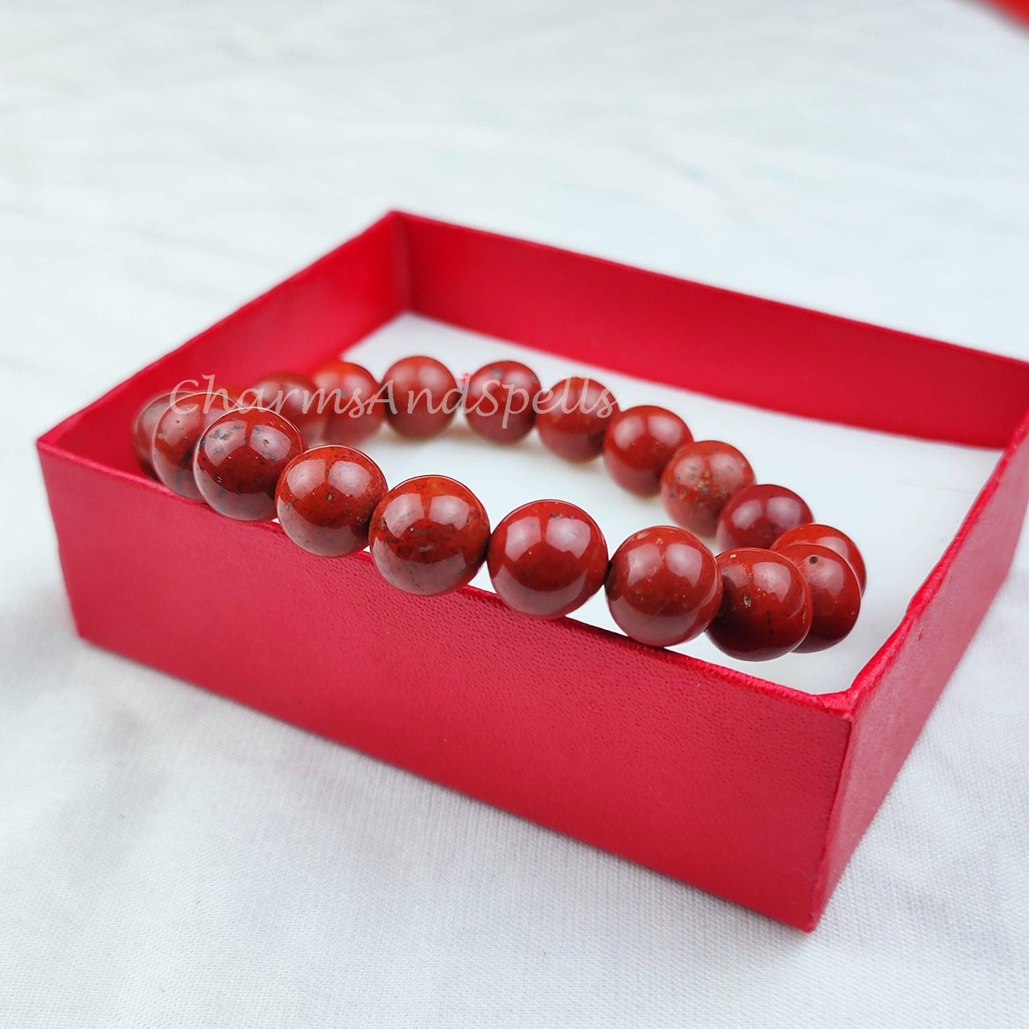 Natural Red Agate Round Beaded Bracelet, Women Bracelet, Men Handmade Stretch Bracelet, Healing Bracelet, Gift Jewelry, Agate Bracelet - Charms And Spells