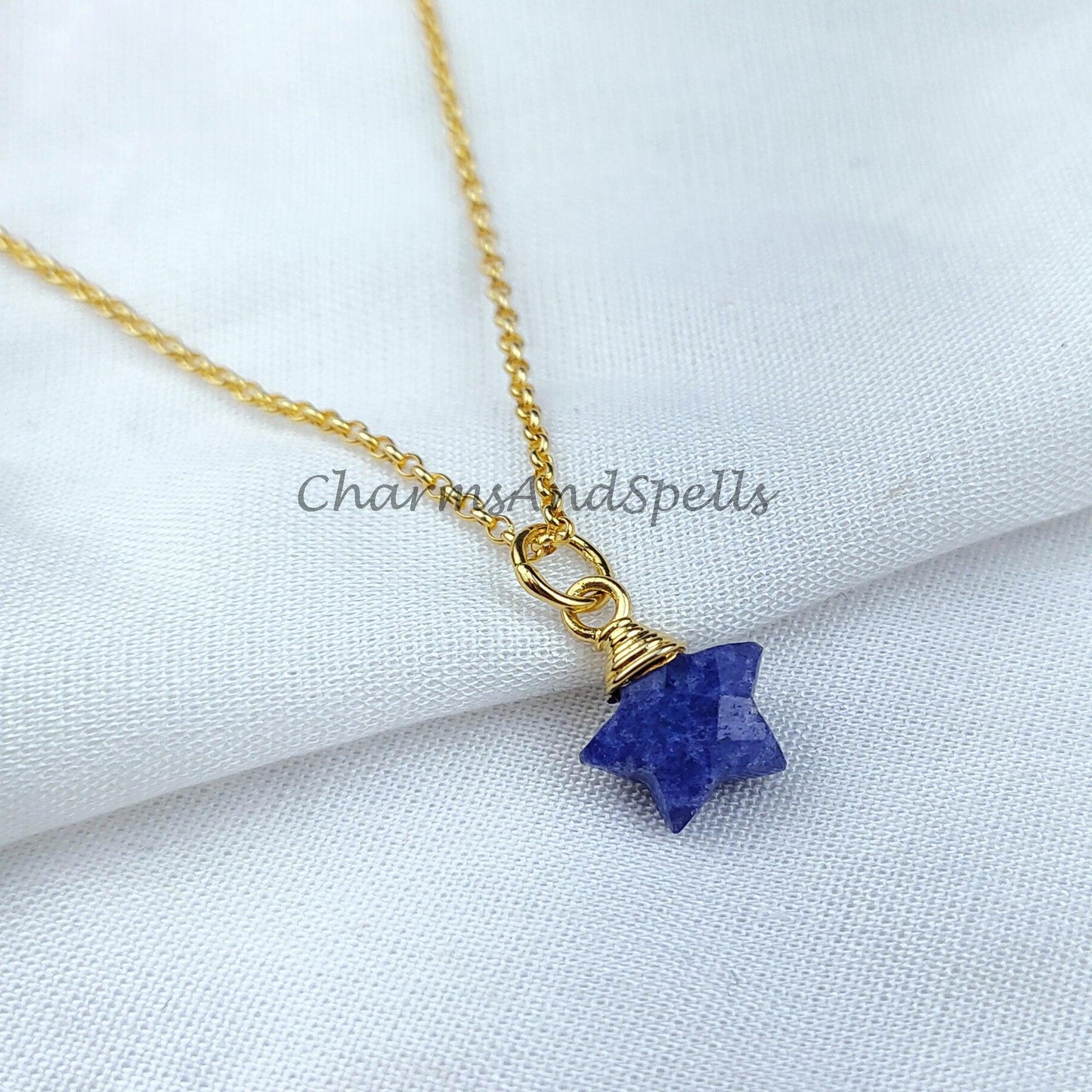 Lapis Star Necklace, Dainty Blue Star, Lapis Lazuli Star Charm, Delicate Jewelry, Layering Necklace, Minimalist Style - Charms And Spells