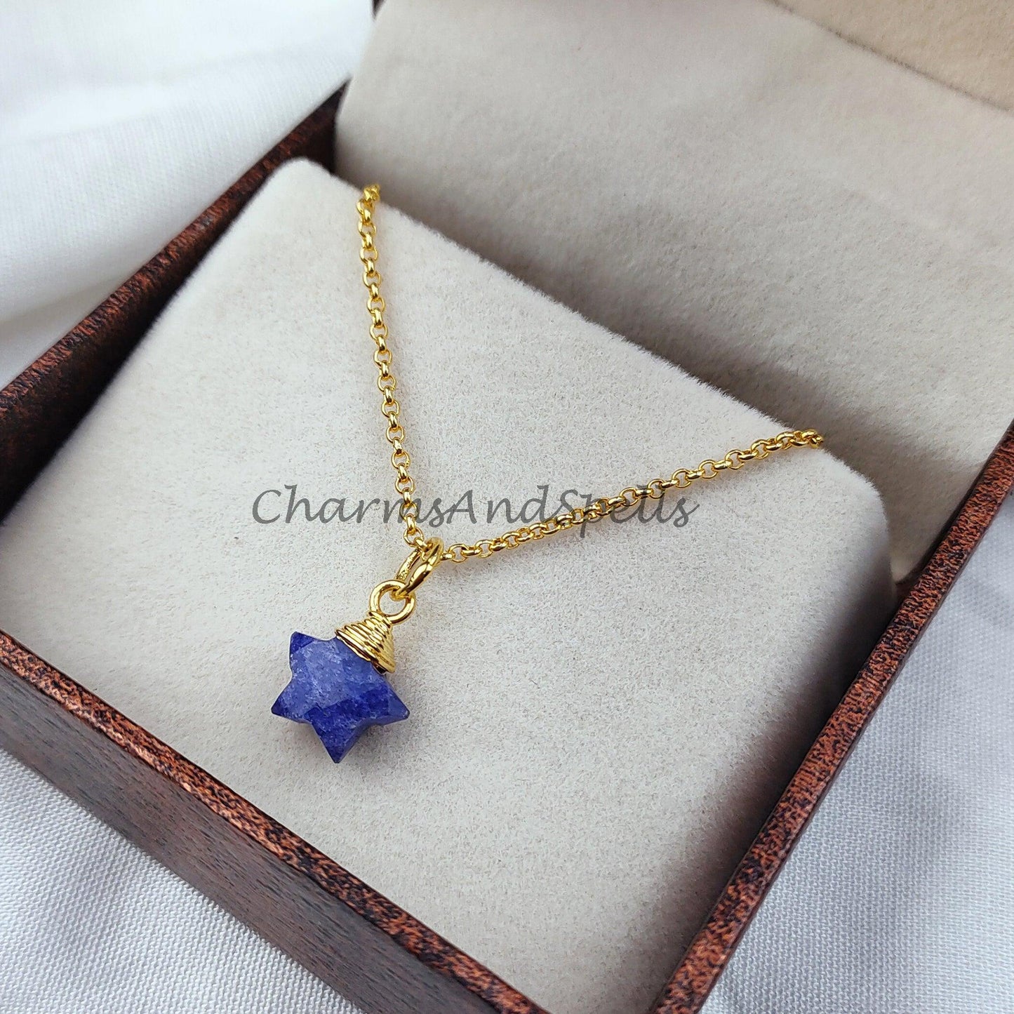 Lapis Star Necklace, Dainty Blue Star, Lapis Lazuli Star Charm, Delicate Jewelry, Layering Necklace, Minimalist Style - Charms And Spells