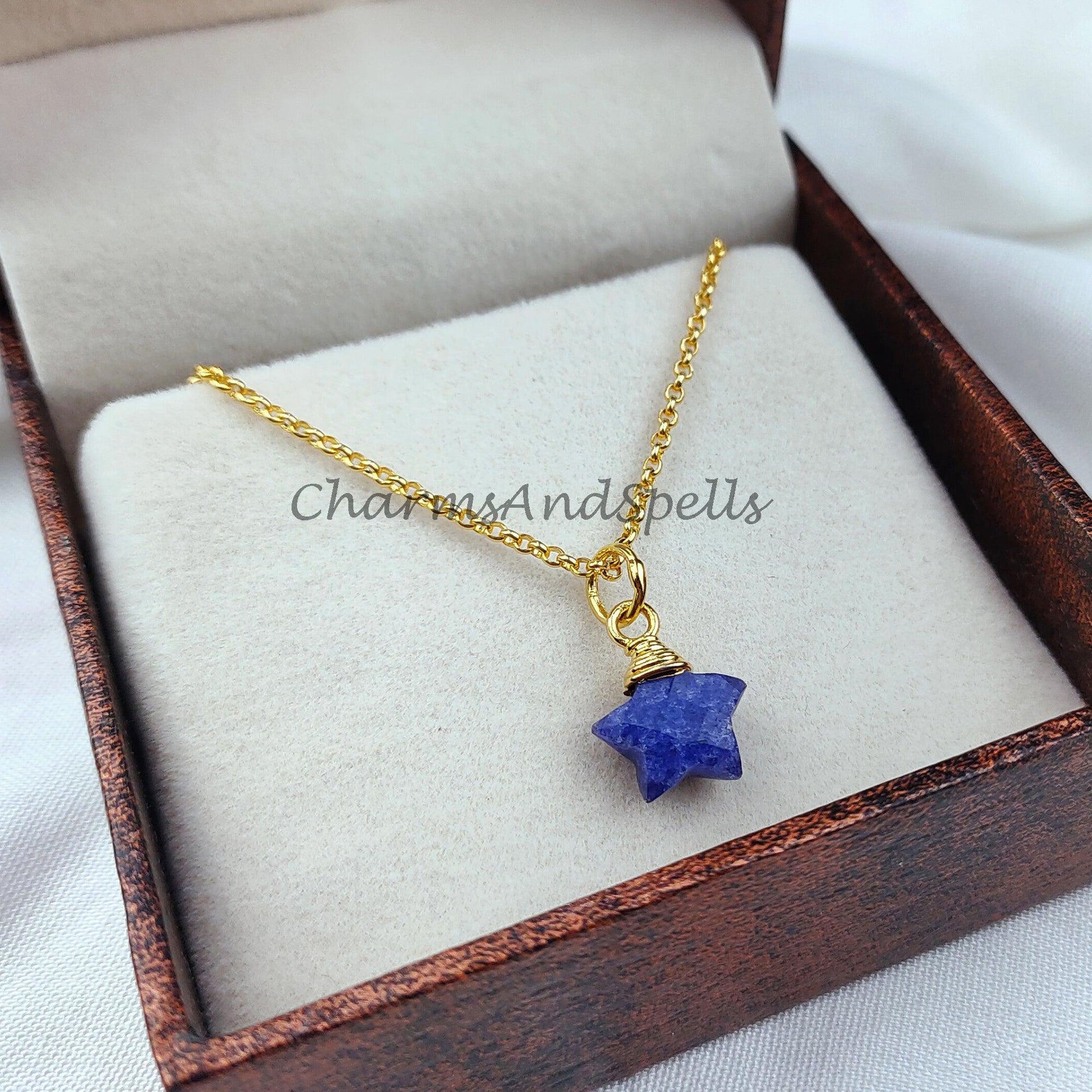 Lapis Star Necklace, Dainty Blue Star, Lapis Lazuli Star Charm, Delicate Jewelry, Layering Necklace, Minimalist Style - Charms And Spells