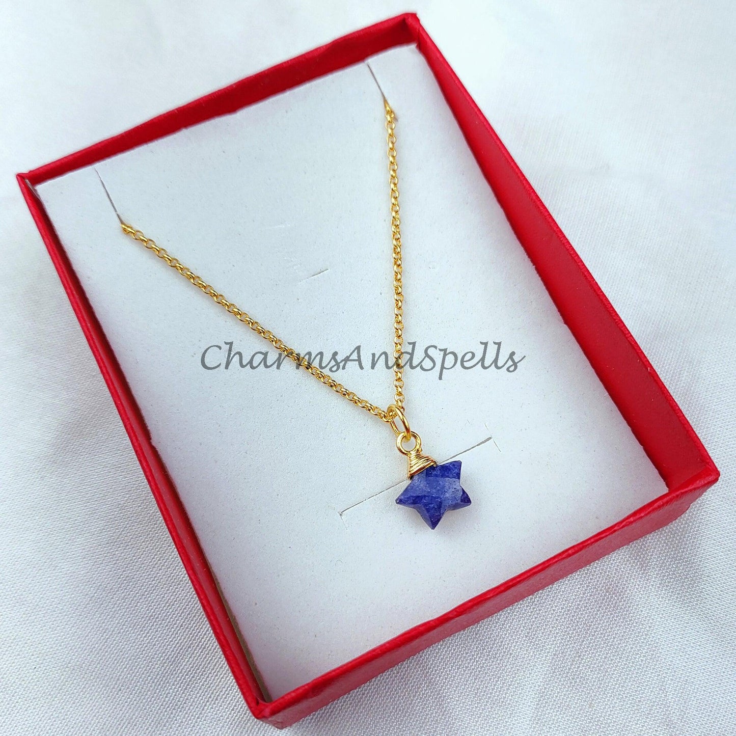 Lapis Star Necklace, Dainty Blue Star, Lapis Lazuli Star Charm, Delicate Jewelry, Layering Necklace, Minimalist Style - Charms And Spells