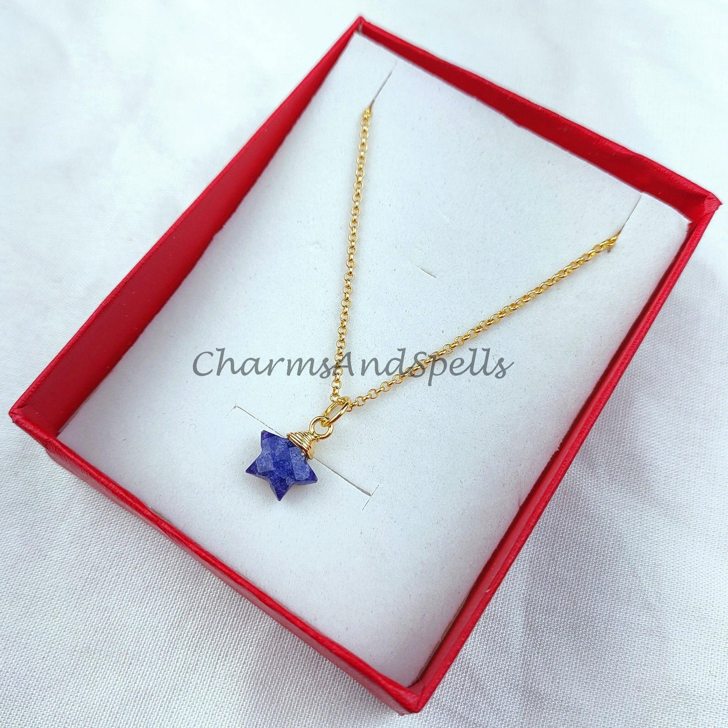 Lapis Star Necklace, Dainty Blue Star, Lapis Lazuli Star Charm, Delicate Jewelry, Layering Necklace, Minimalist Style - Charms And Spells