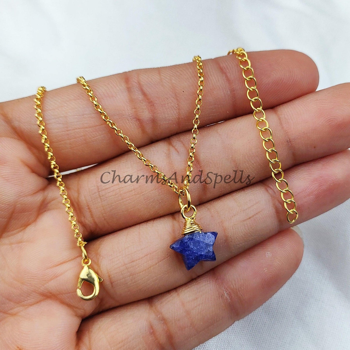 Lapis Star Necklace, Dainty Blue Star, Lapis Lazuli Star Charm, Delicate Jewelry, Layering Necklace, Minimalist Style - Charms And Spells