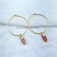 Orange Moonstone Earring, Pencil Earring, Gold Electroplated Earring, Gemstone Earring, Women Earring, Handmade Earring - Charms And Spells