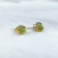 Raw peridot earrings, prong earrings, peridot stud earrings, august birthstone earrings, green gemstone, dainty studs - Charms And Spells